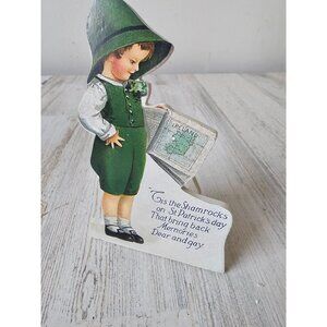 Bethany lowe St Patrick's Day sign boy Ireland shamrock board decor sparkle glit